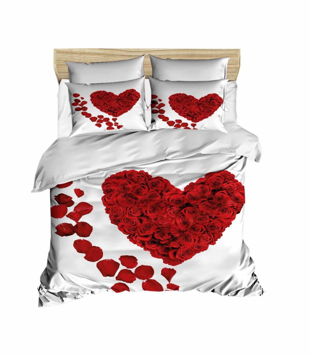 L'essentiel linge de maison Juego de Funda de Edredón Doble Rojo y Blanco L'essentiel linge de maison Juego de Funda de Edredón Doble Rojo y Blanco